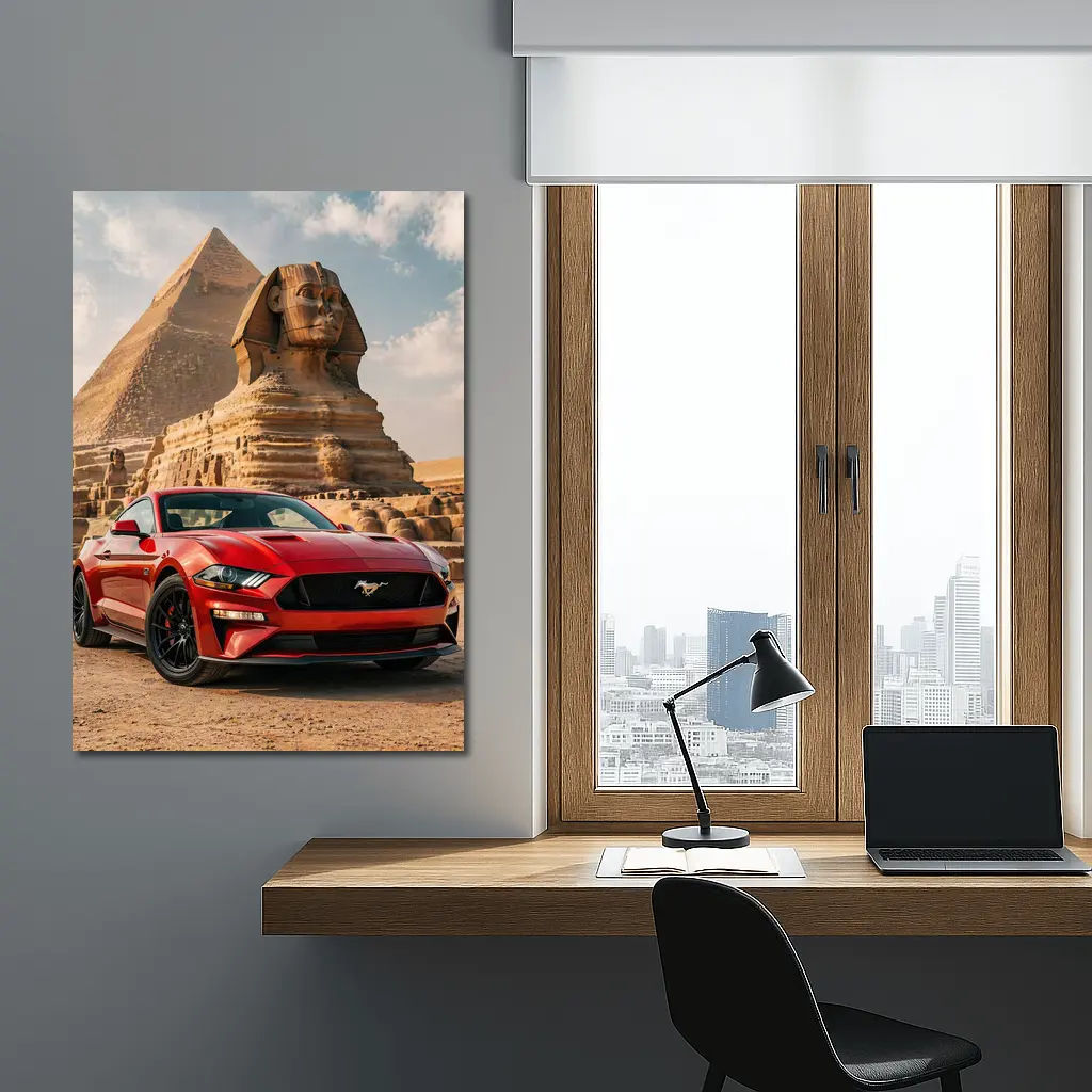 Ford Mustang GT Egypt Pyramids Sphinx – Wall Art