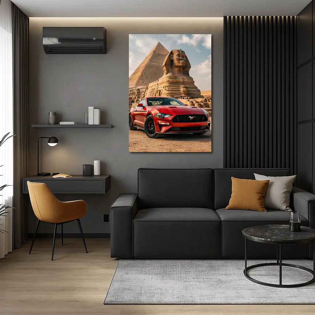 Ford Mustang GT Egypt Pyramids Sphinx – Wall Art