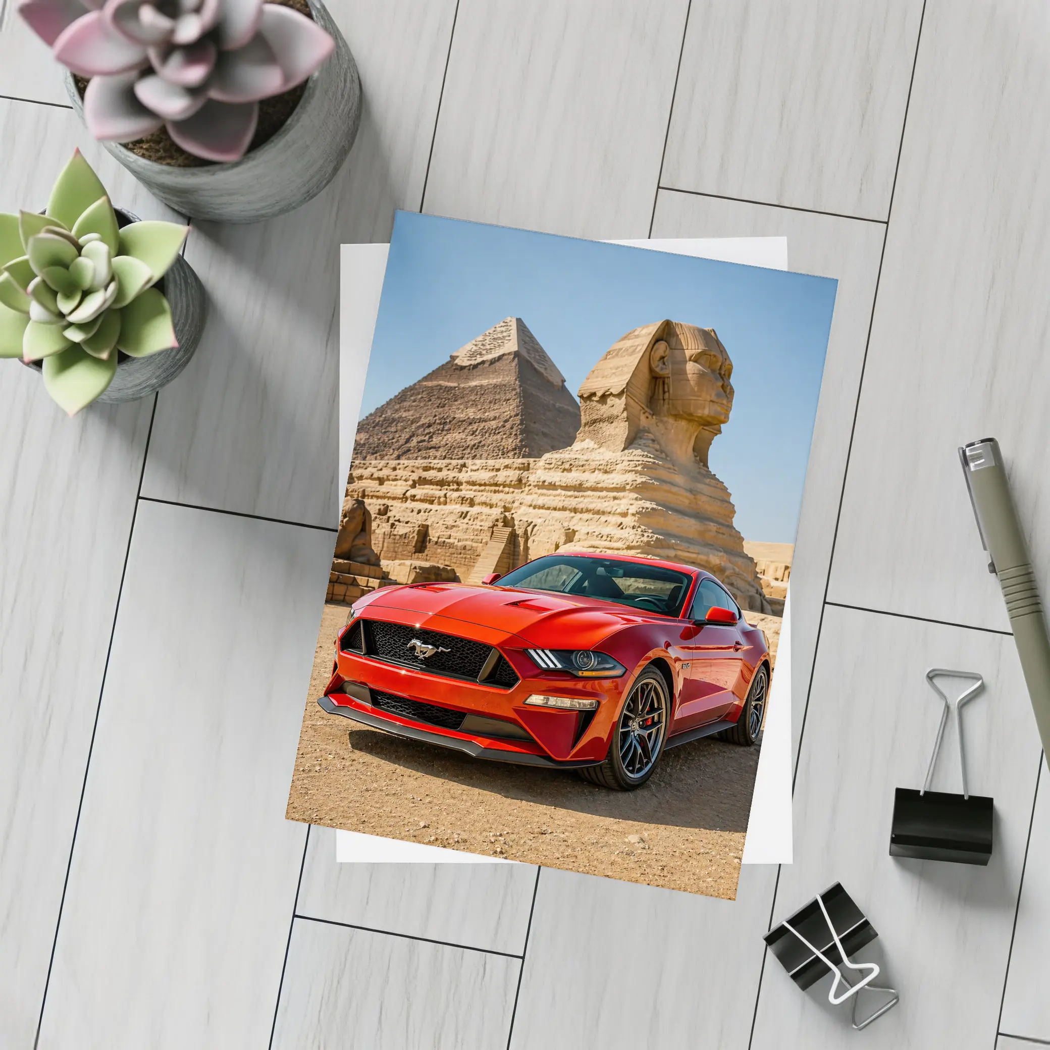Ford Mustang GT Egypt Pyramids Sphinx – Postcards