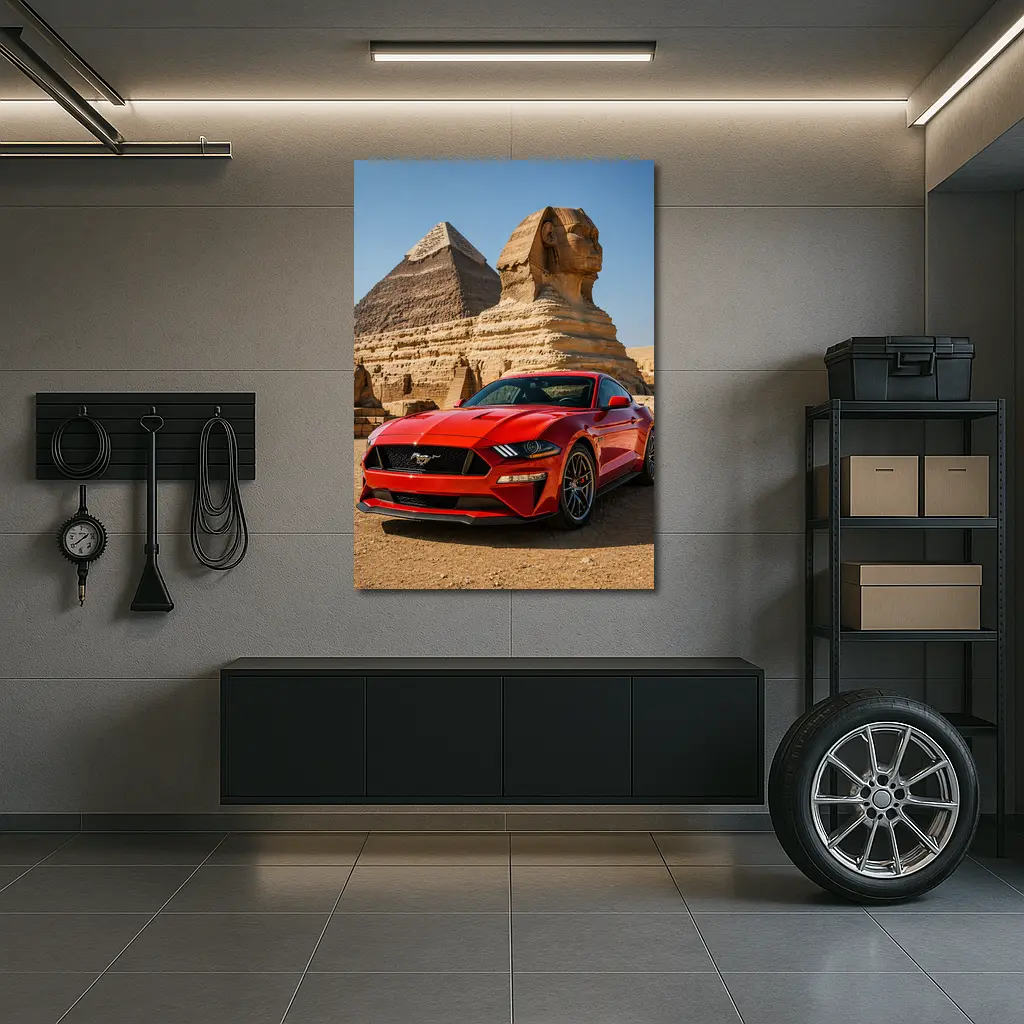 Ford Mustang GT Egypt Pyramids Sphinx – Wall Art