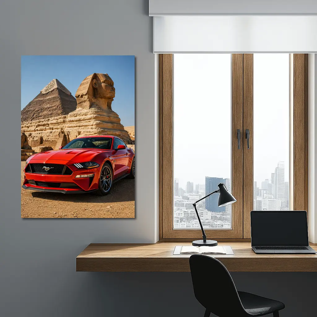 Ford Mustang GT Egypt Pyramids Sphinx – Wall Art