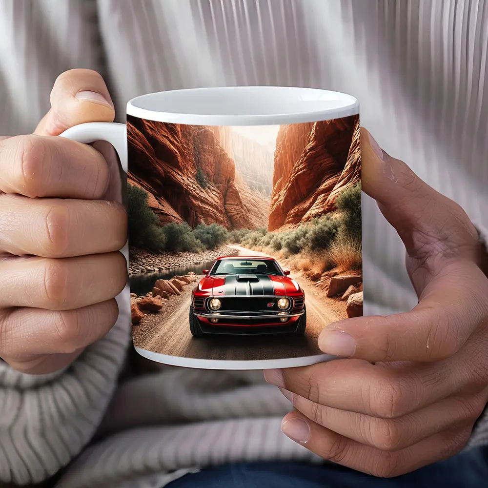 Ford Mustang Mach One Red Canyon Road – Mugs