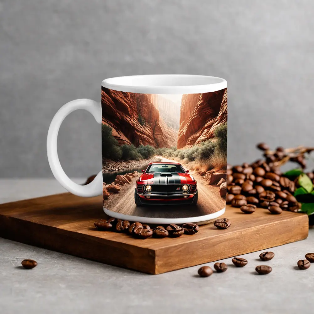 Ford Mustang Mach One Red Canyon Road – Mugs