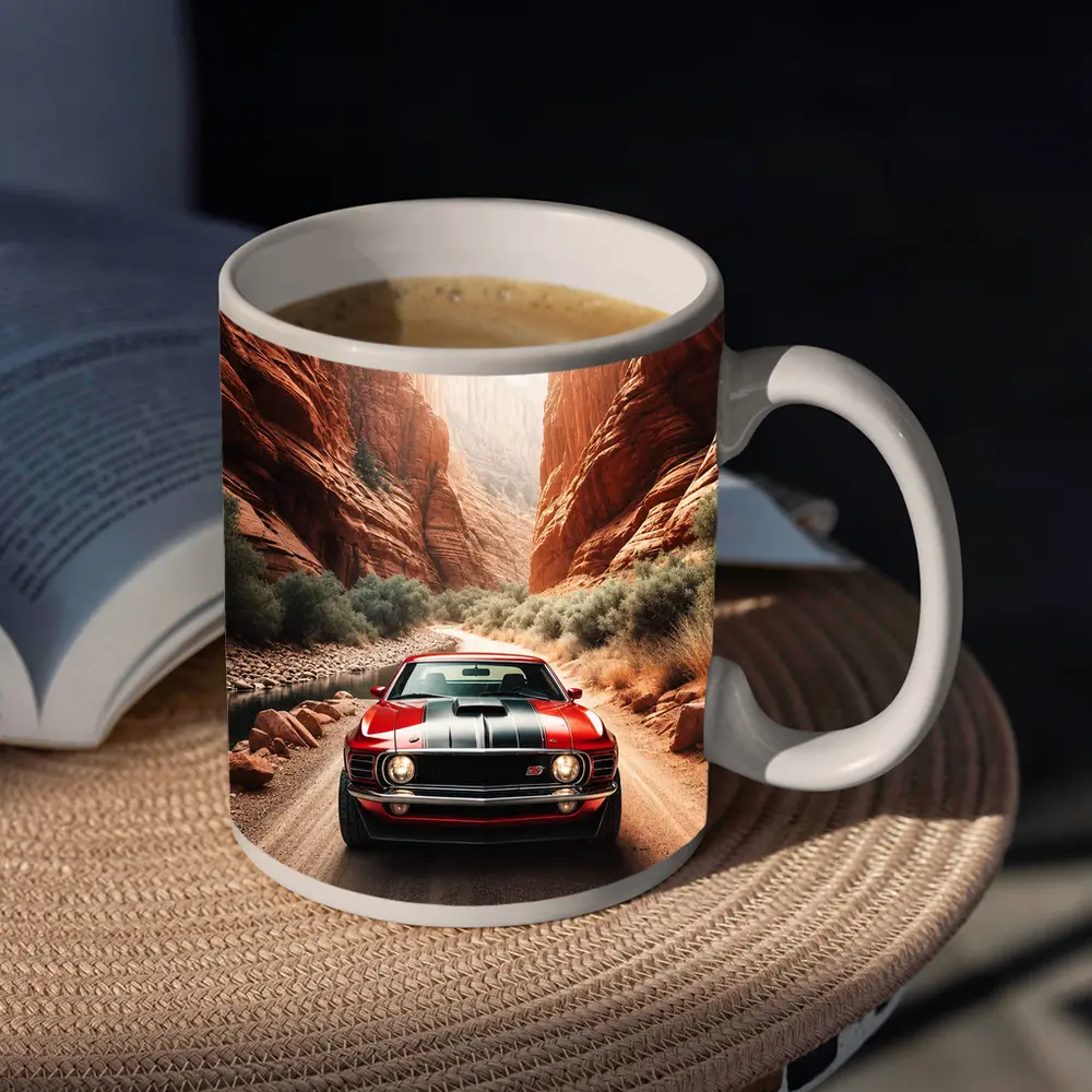 Ford Mustang Mach One Red Canyon Road – Mugs