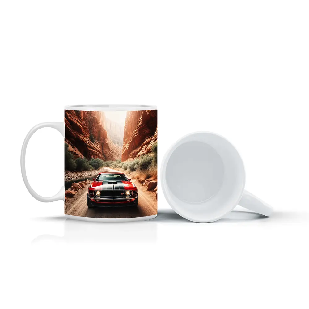 Ford Mustang Mach One Red Canyon Road – Mugs