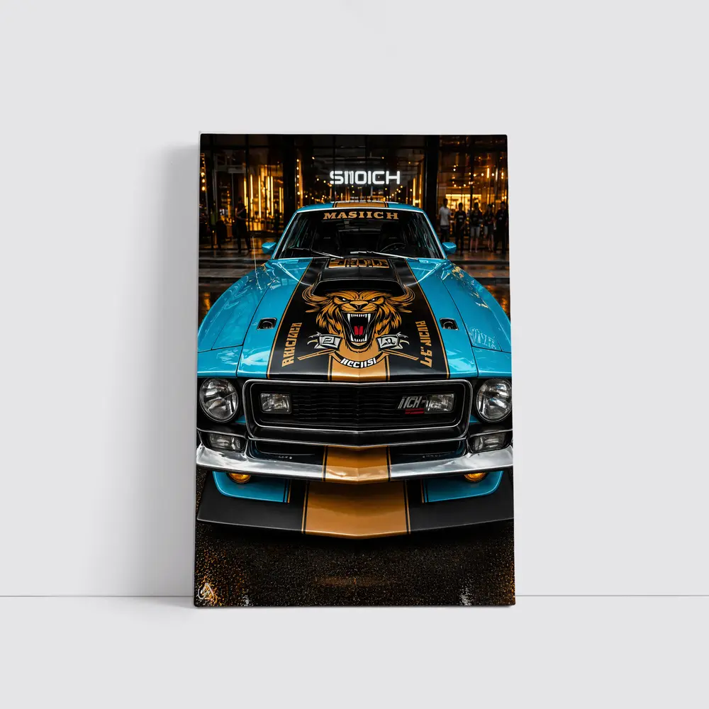 Ford Mustang Mach One Tiger Hood Muscle – Wall Art