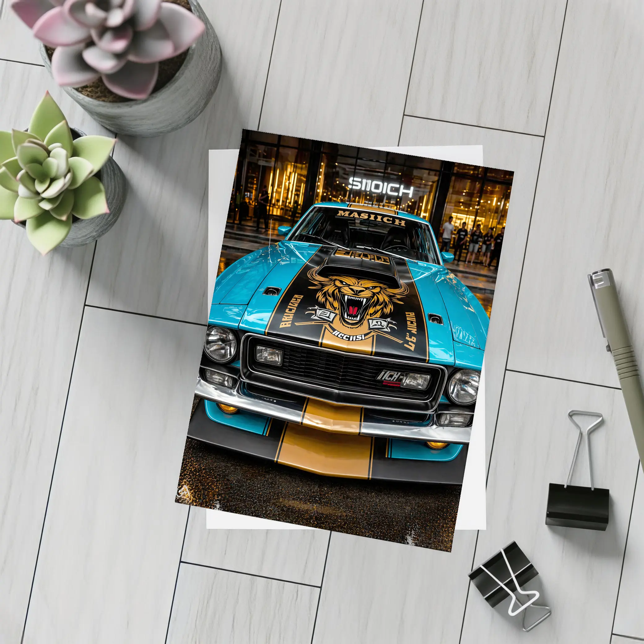 Ford Mustang Mach One Tiger Hood Muscle – Postcards