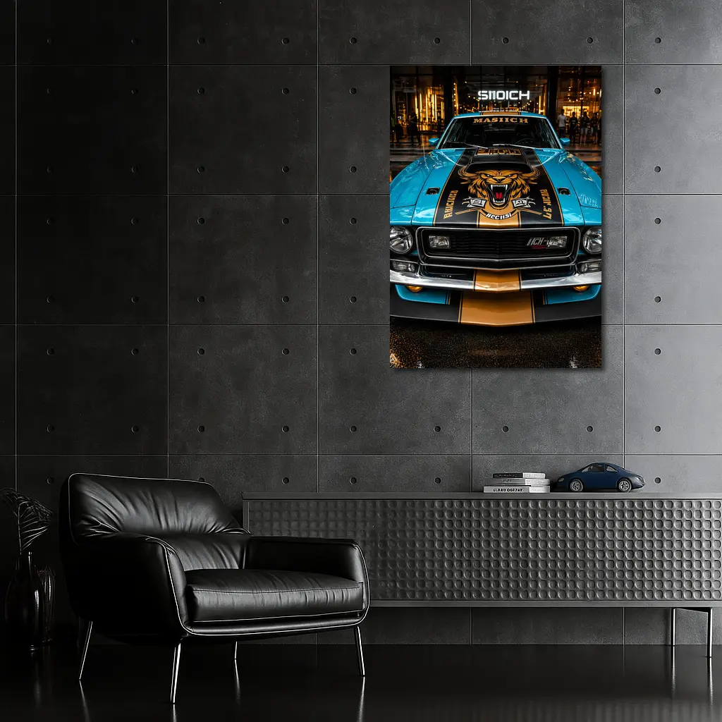 Ford Mustang Mach One Tiger Hood Muscle – Wall Art