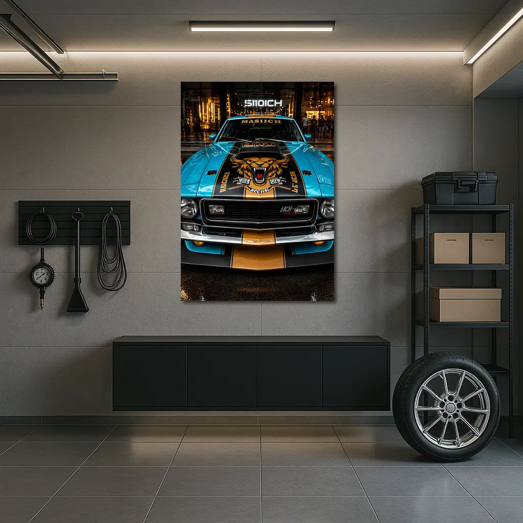 Ford Mustang Mach One Tiger Hood Muscle – Wall Art