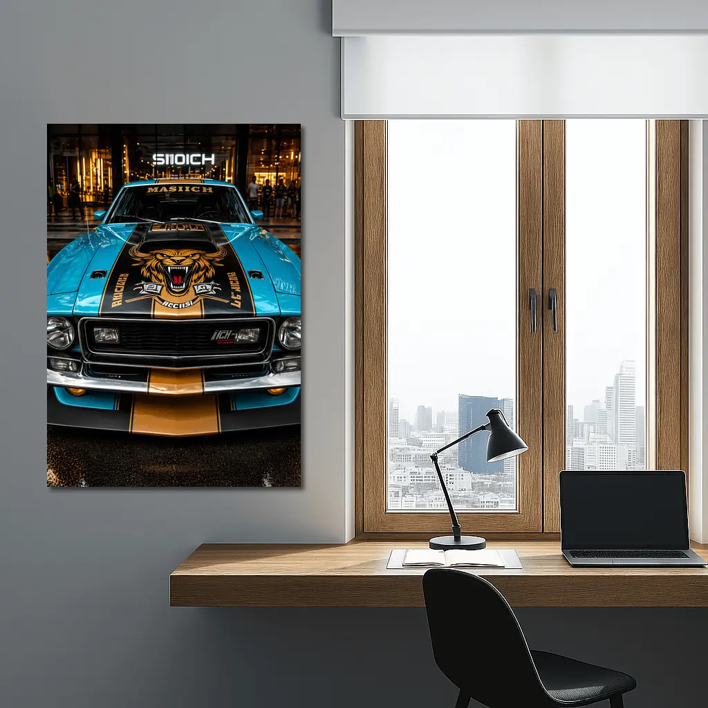 Ford Mustang Mach One Tiger Hood Muscle – Wall Art