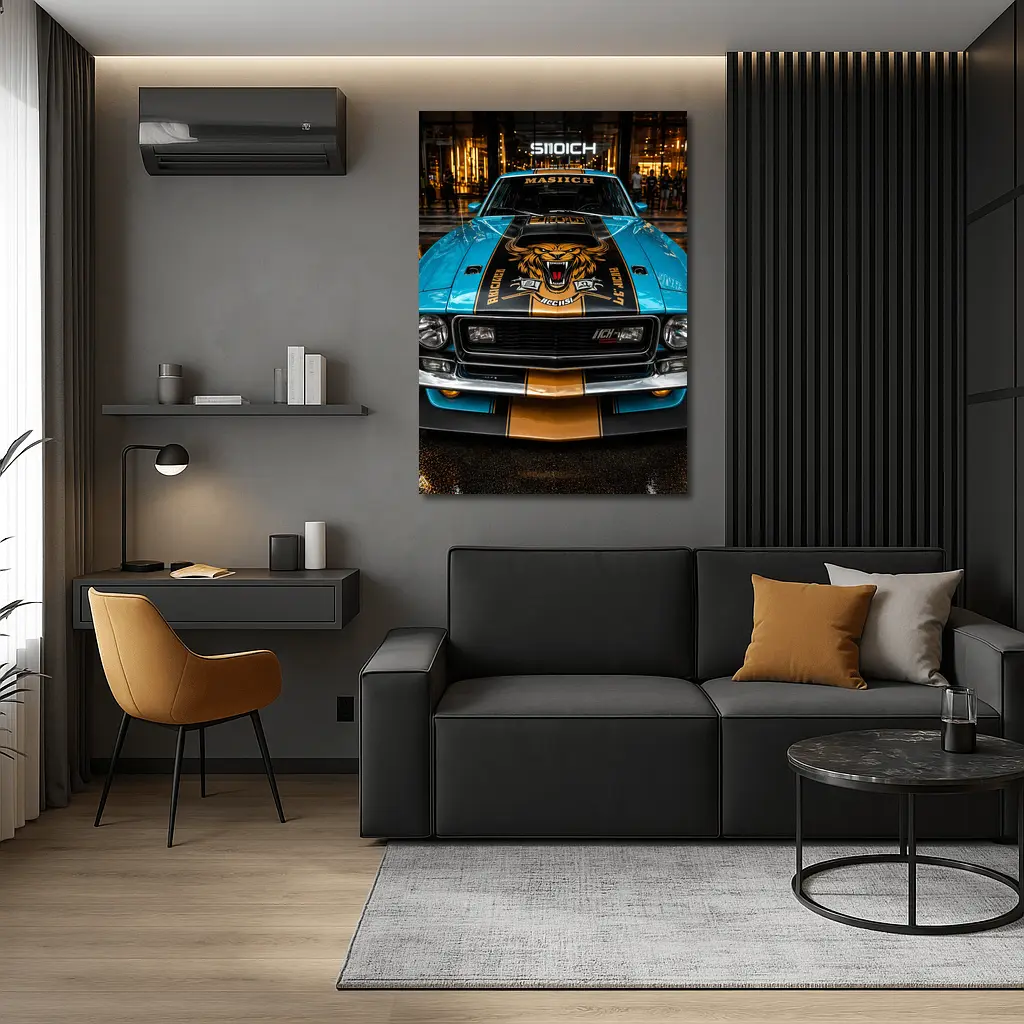 Ford Mustang Mach One Tiger Hood Muscle – Wall Art