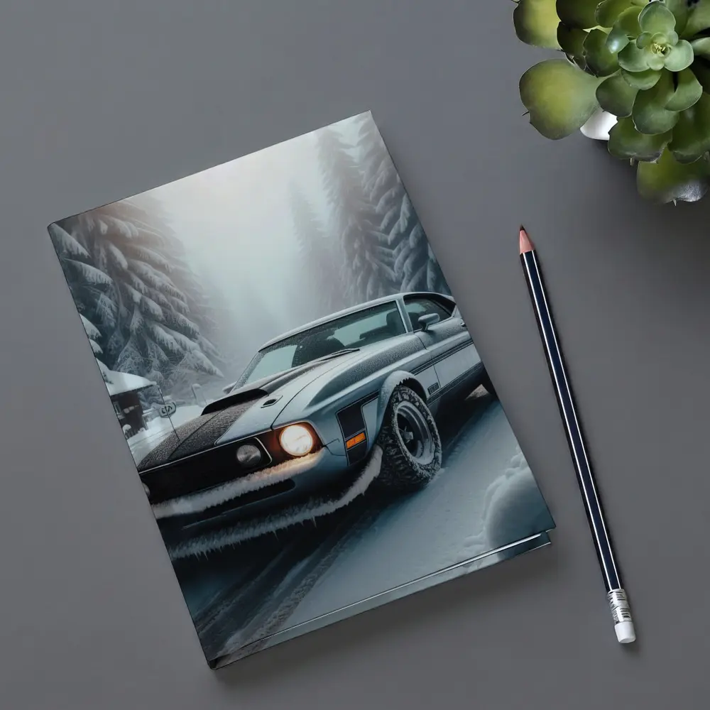 Ford Mustang Mach One Winter Forest Road – Notebooks