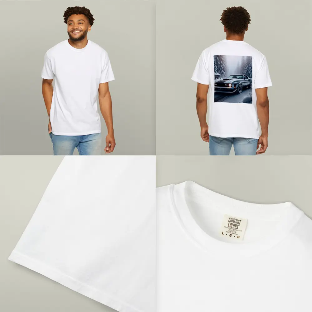Ford Mustang Mach One Winter Forest Road – T-Shirts