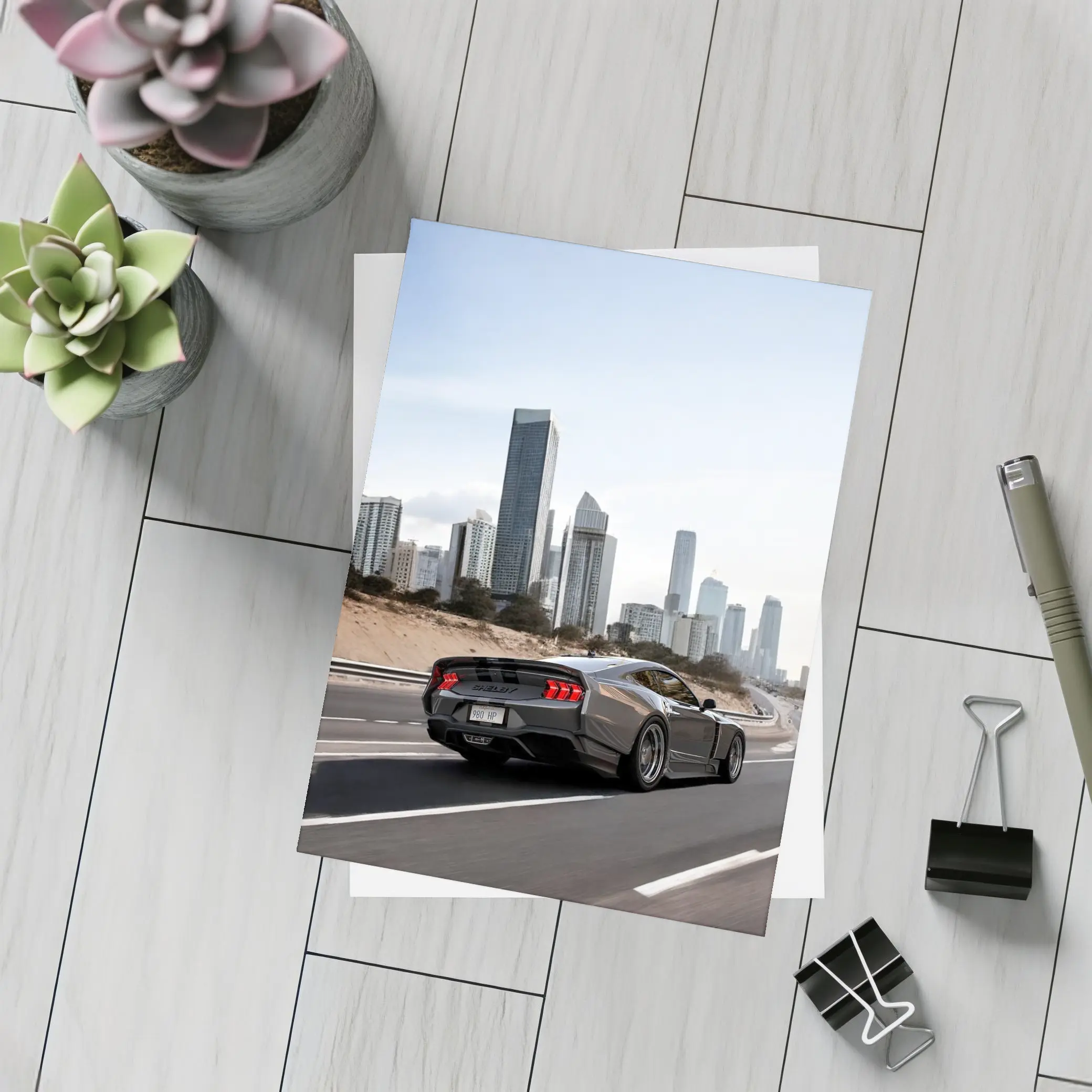 Ford Mustang Shelby GT500 City Skyline Drive – Postcards