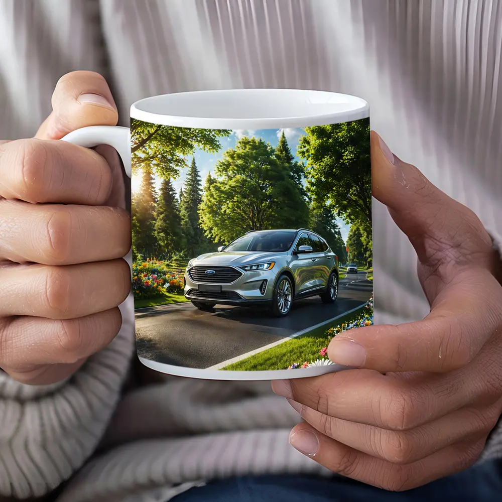 Ford Edge SUV Sunny Tree Lined Road – Mugs