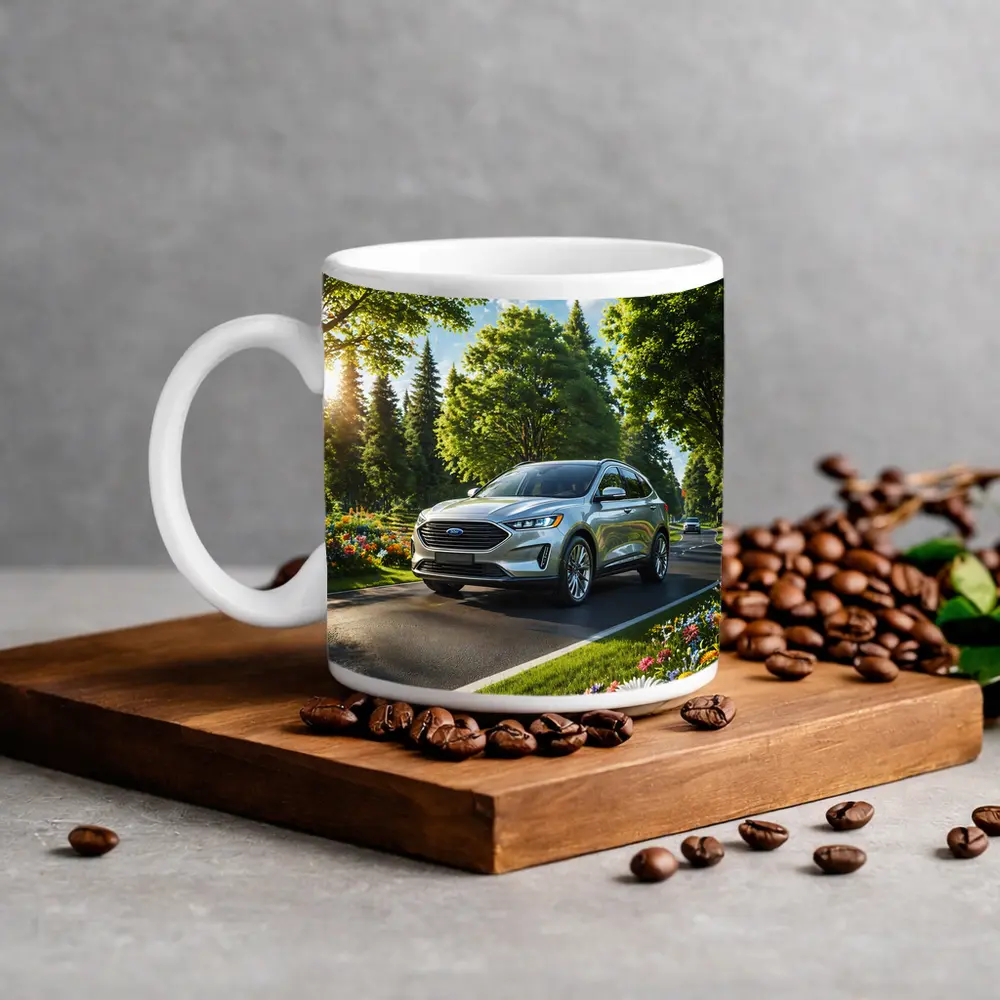 Ford Edge SUV Sunny Tree Lined Road – Mugs