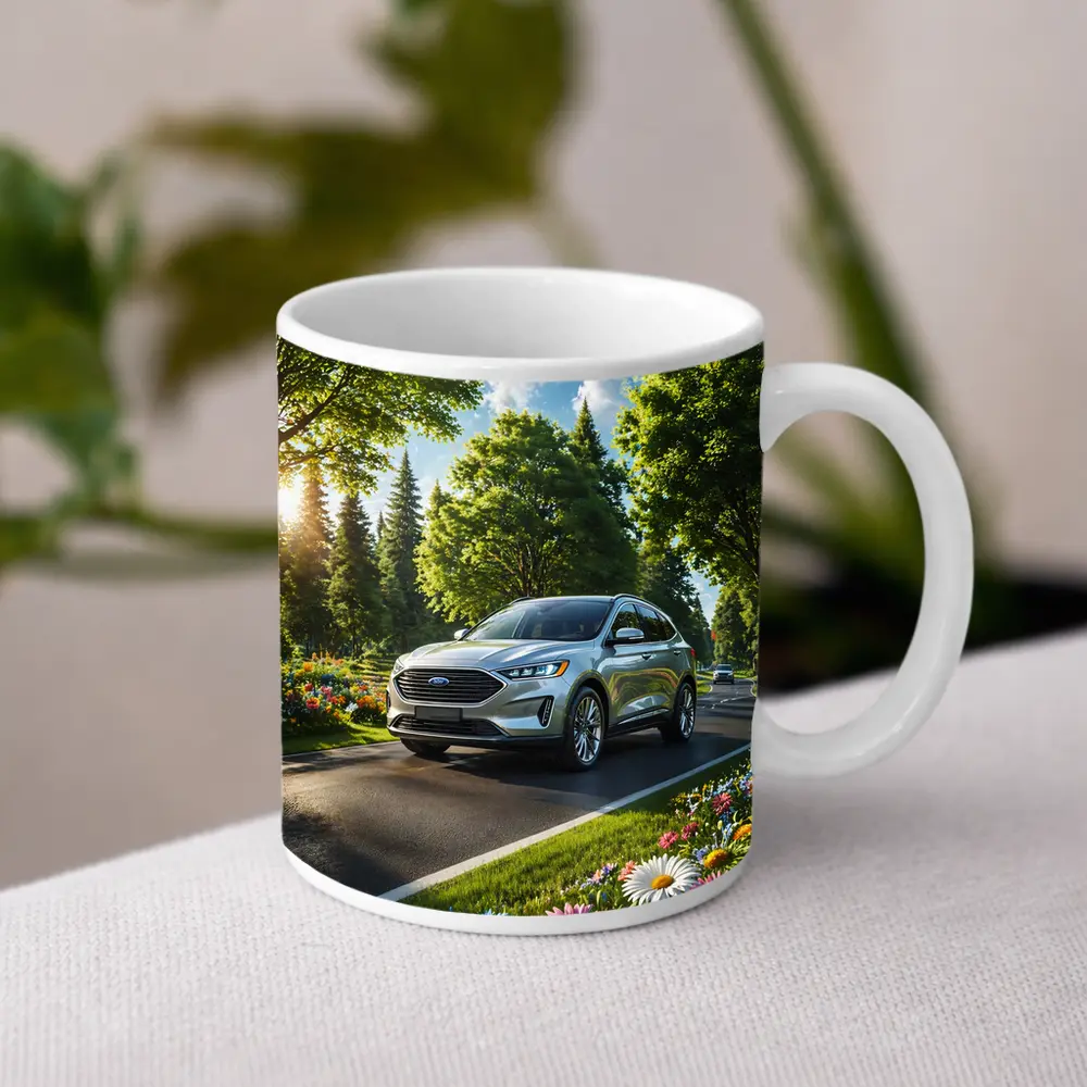 Ford Edge SUV Sunny Tree Lined Road – Mugs