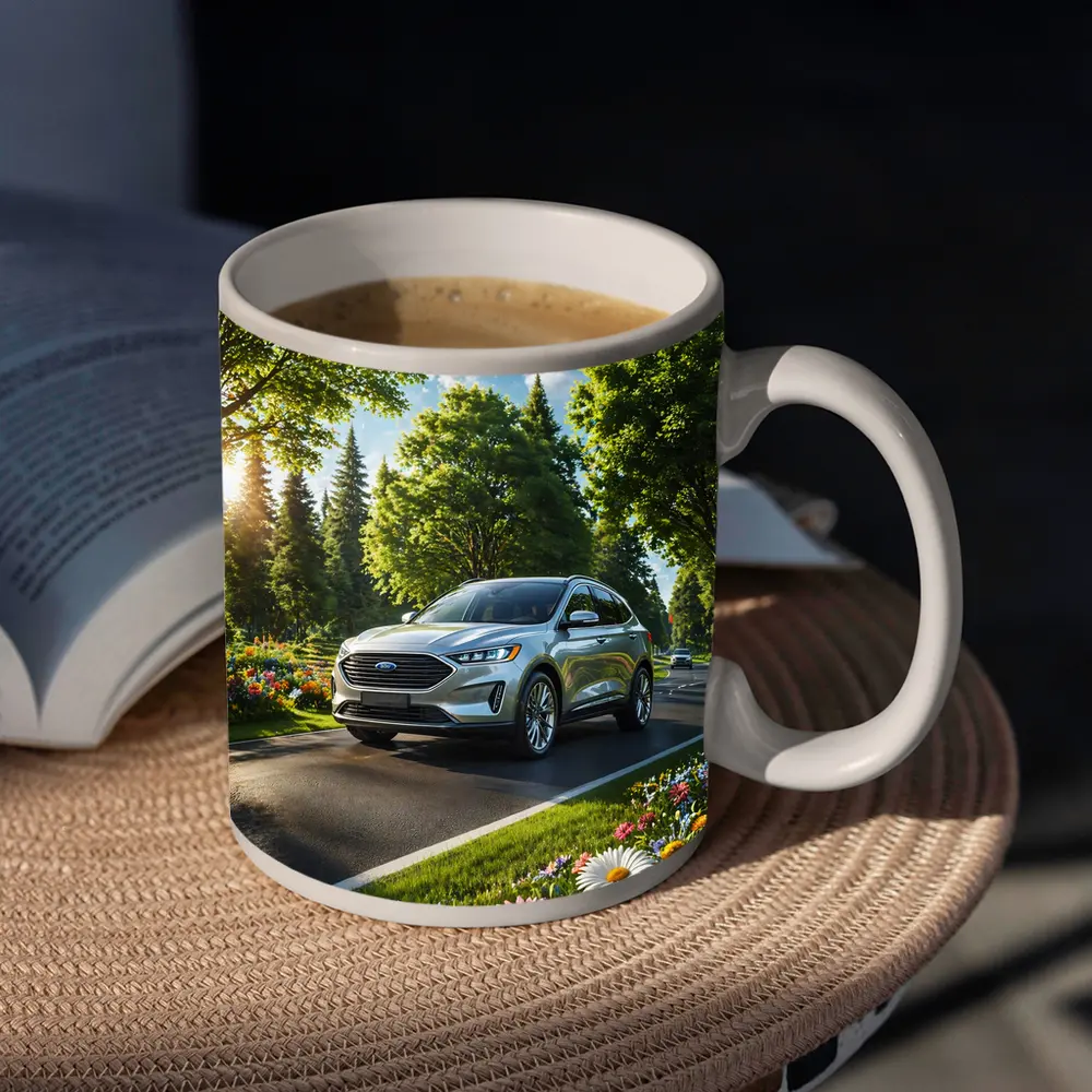 Ford Edge SUV Sunny Tree Lined Road – Mugs