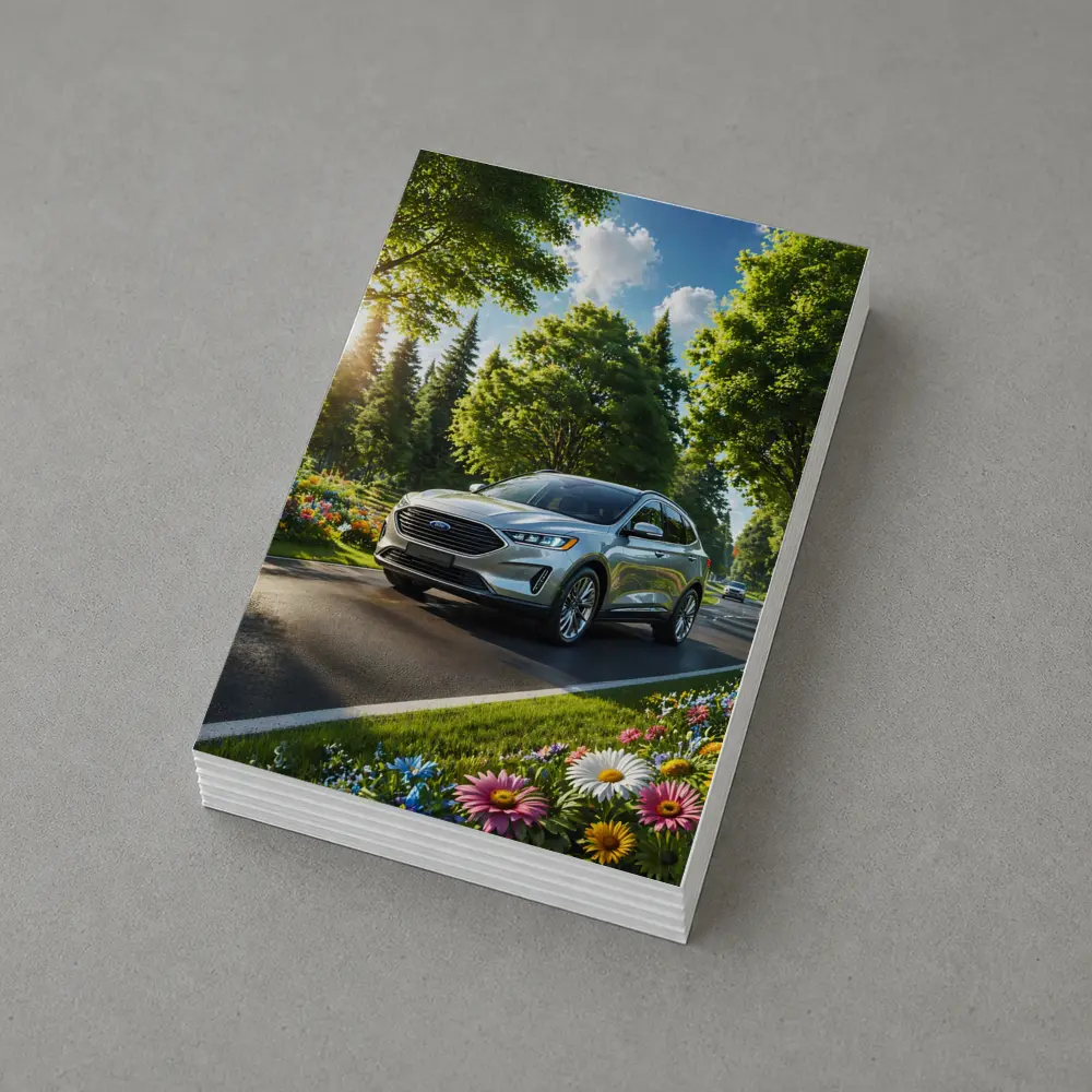 Ford Edge SUV Sunny Tree Lined Road – Postcards