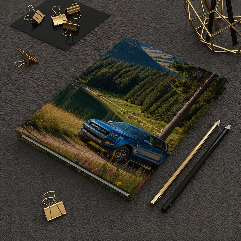 Ford Ranger Truck Parked By Mountain Lake – Notebooks