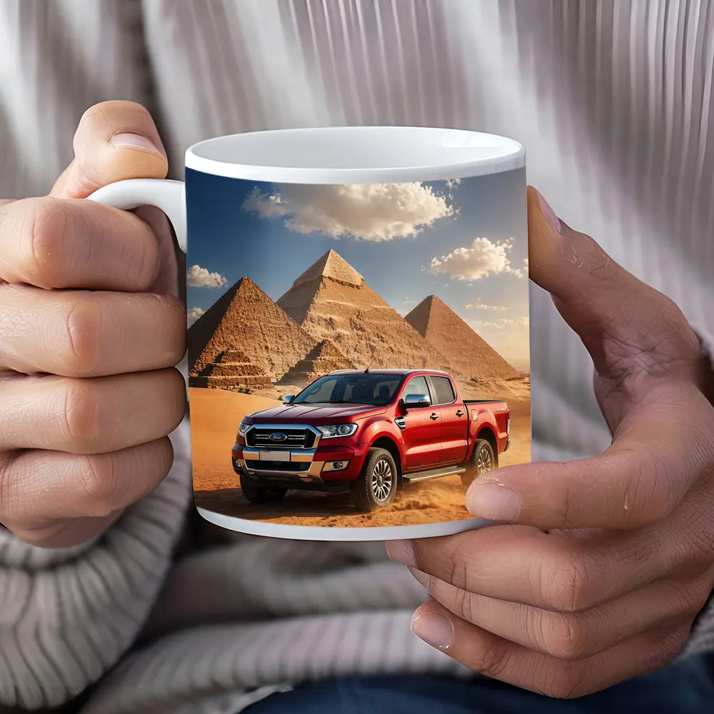 Ford Ranger Red Truck Egypt Pyramids Desert – Mugs