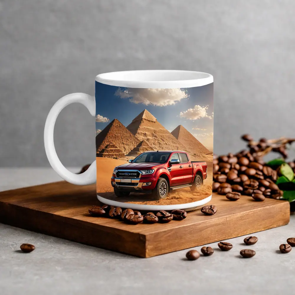 Ford Ranger Red Truck Egypt Pyramids Desert – Mugs