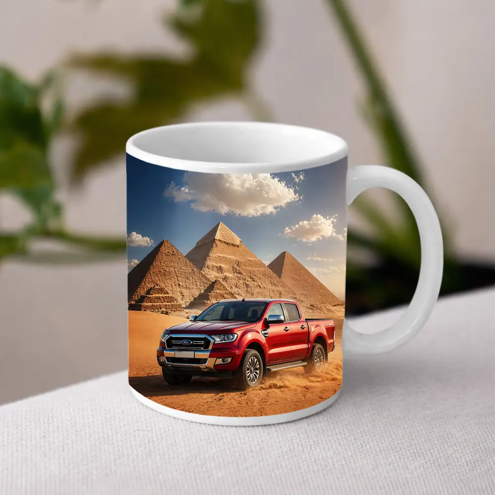 Ford Ranger Red Truck Egypt Pyramids Desert – Mugs