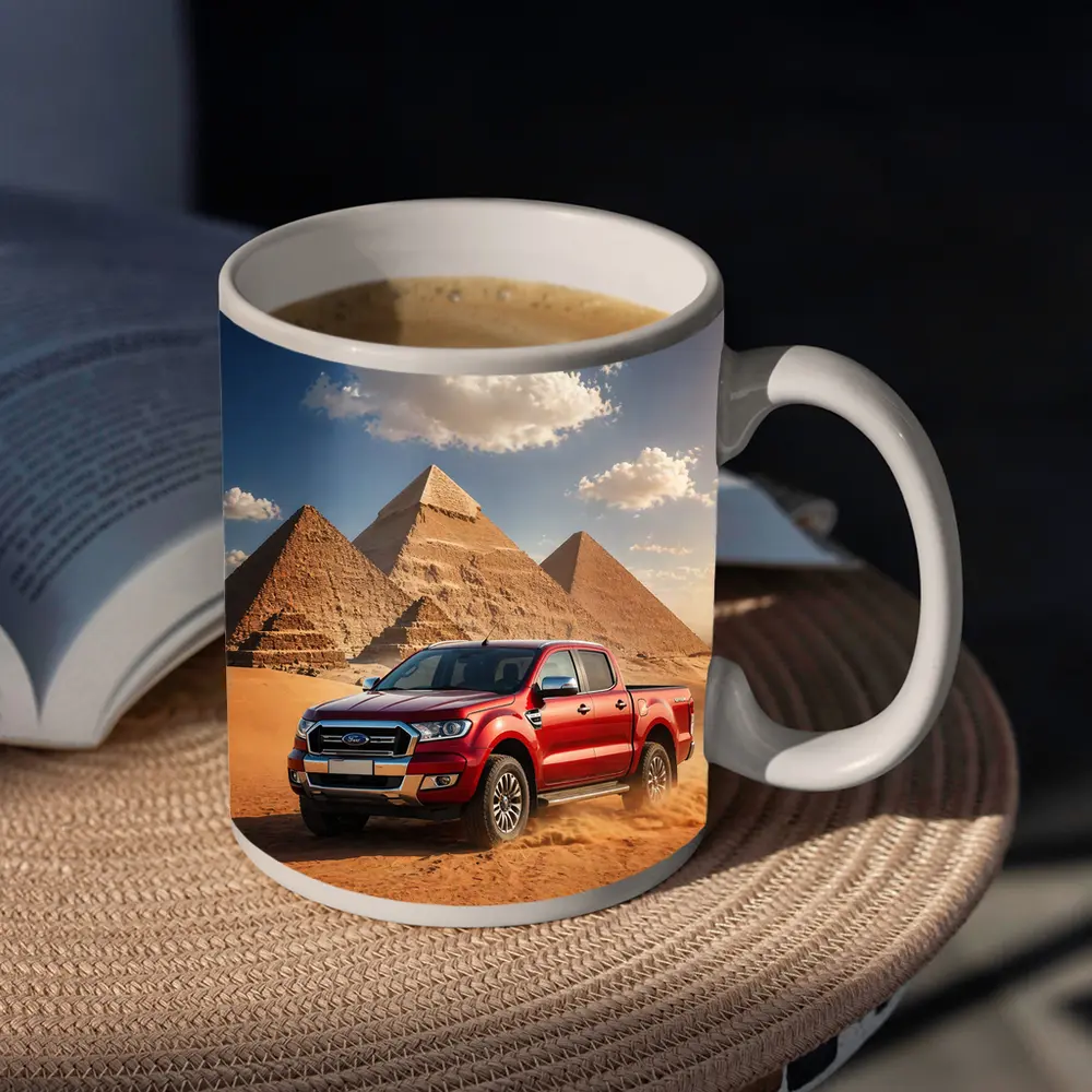 Ford Ranger Red Truck Egypt Pyramids Desert – Mugs