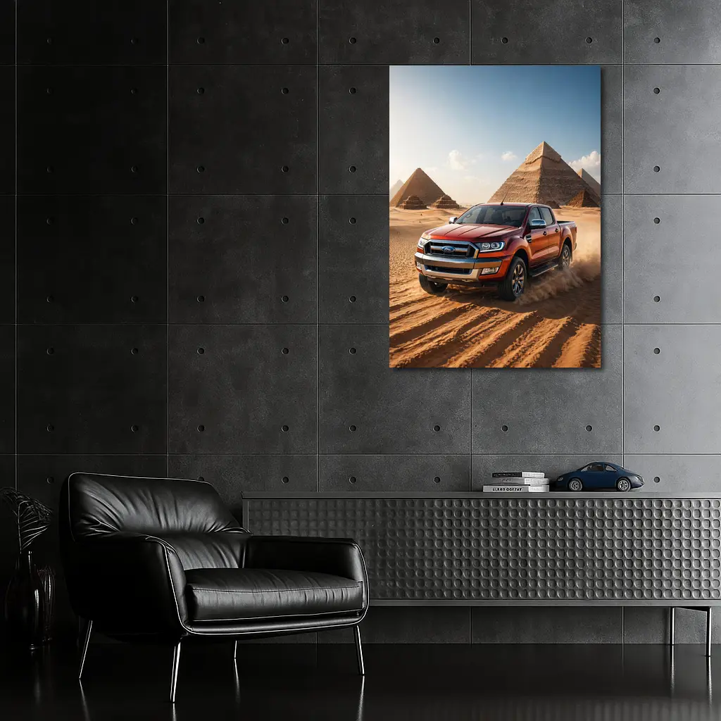 Ford Ranger Pickup Truck Egypt Pyramids Desert – Wall Art