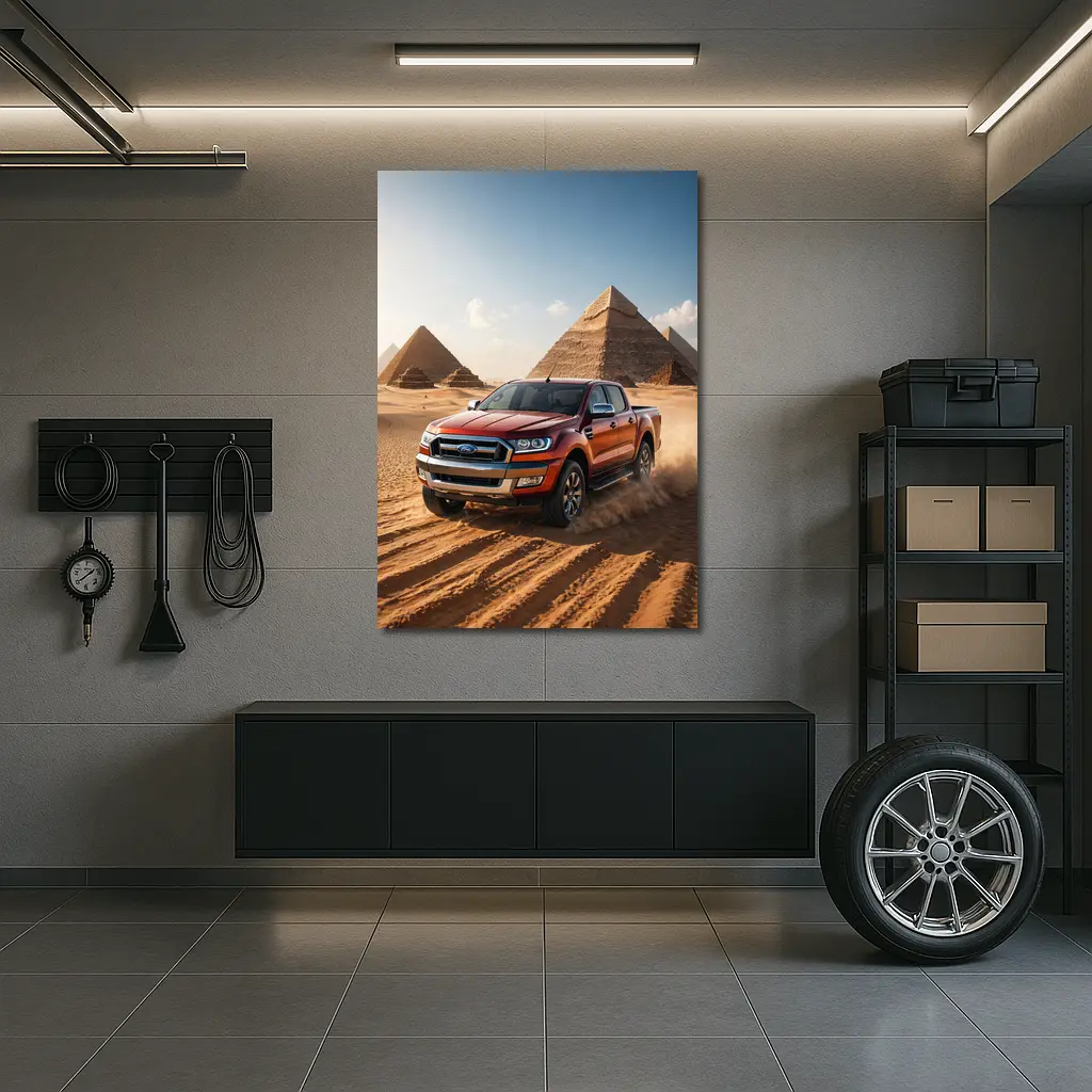 Ford Ranger Pickup Truck Egypt Pyramids Desert – Wall Art