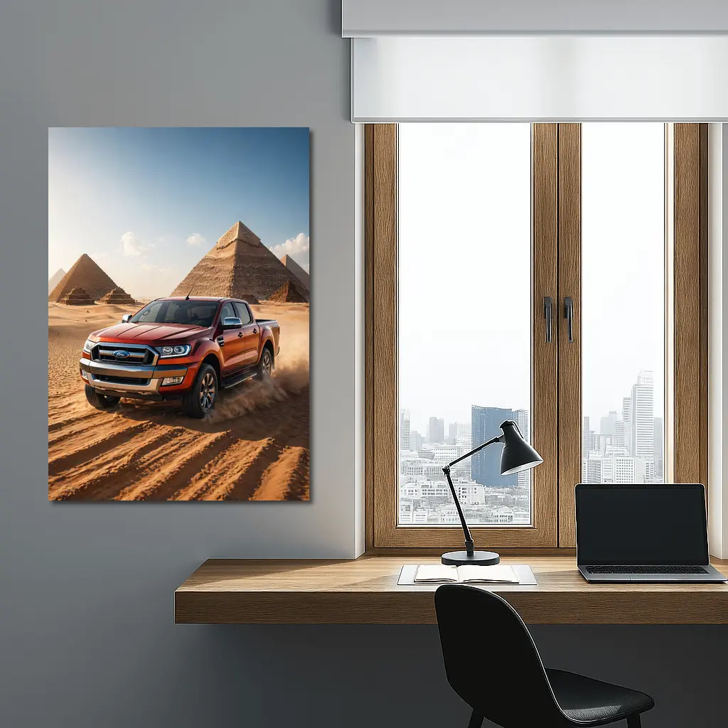 Ford Ranger Pickup Truck Egypt Pyramids Desert – Wall Art