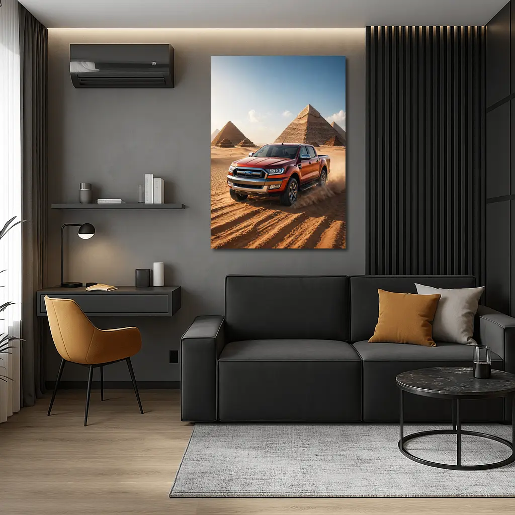 Ford Ranger Pickup Truck Egypt Pyramids Desert – Wall Art