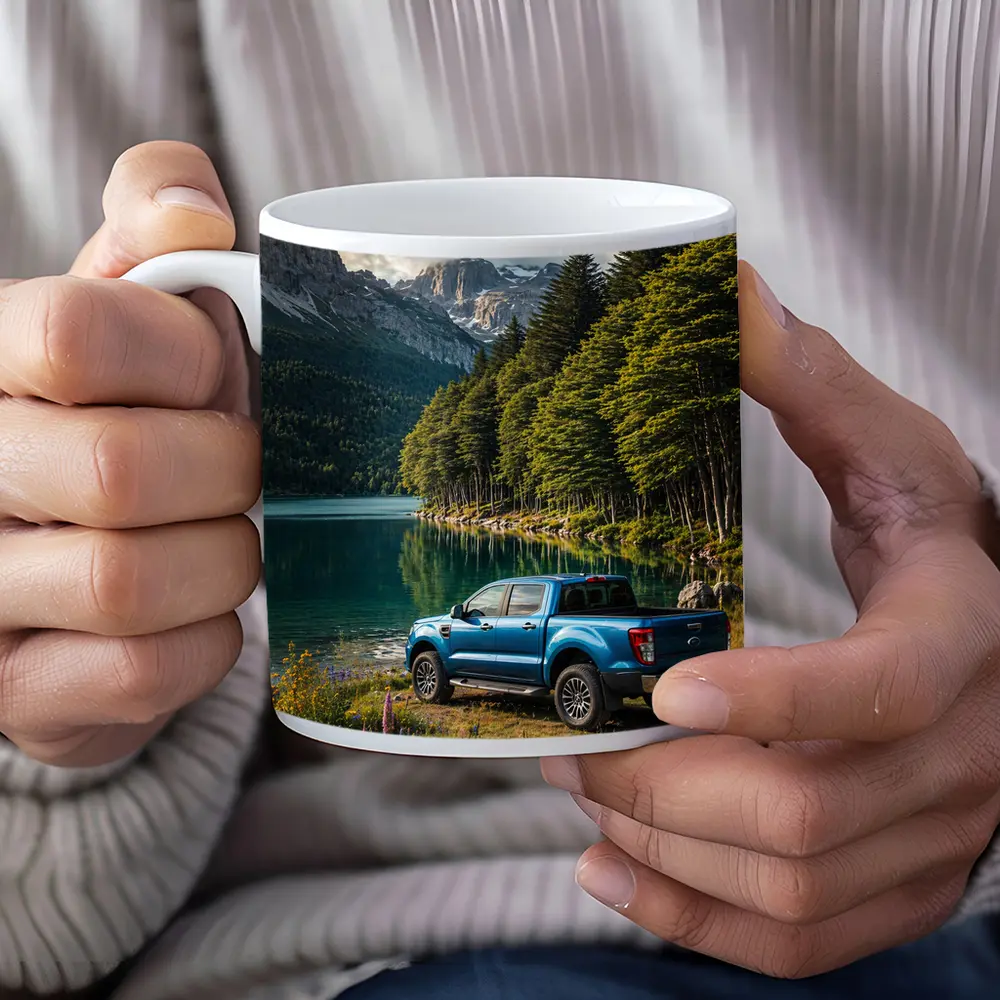 Ford Ranger Blue Truck Mountain Lake – Mugs