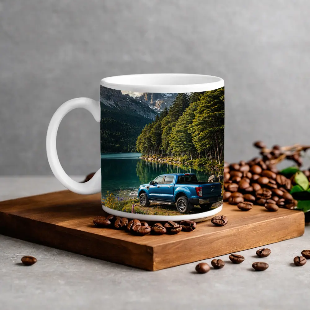 Ford Ranger Blue Truck Mountain Lake – Mugs