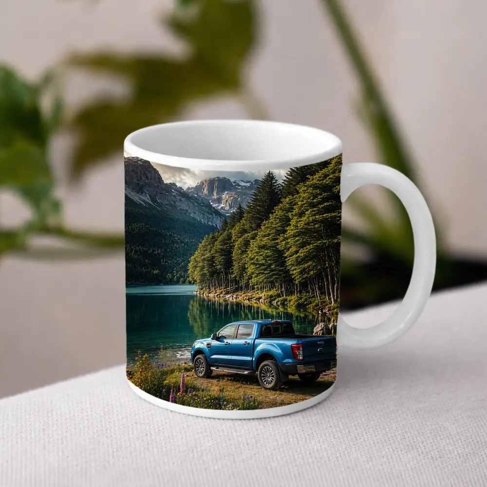 Ford Ranger Blue Truck Mountain Lake – Mugs