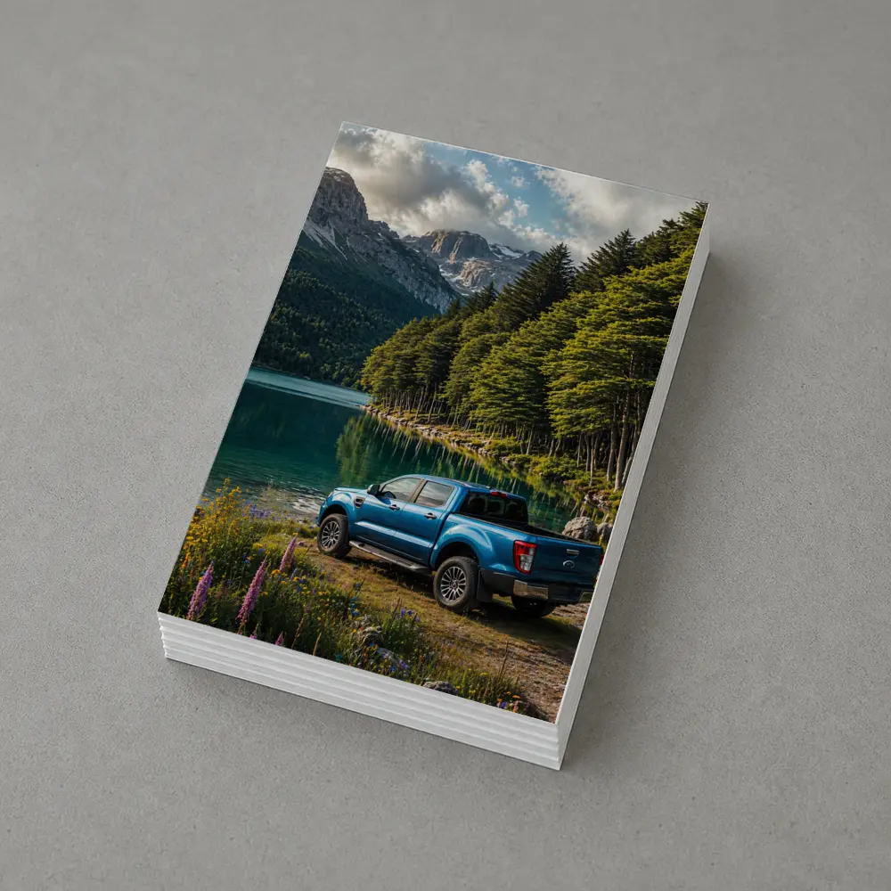 Ford Ranger Blue Truck Mountain Lake – Postcards