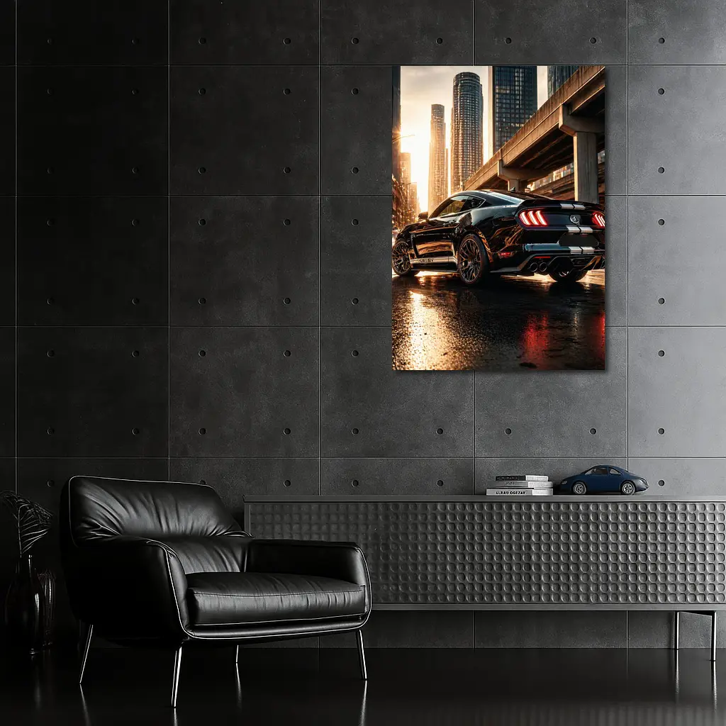 Ford Shelby GT500 Black City Sunset – Wall Art