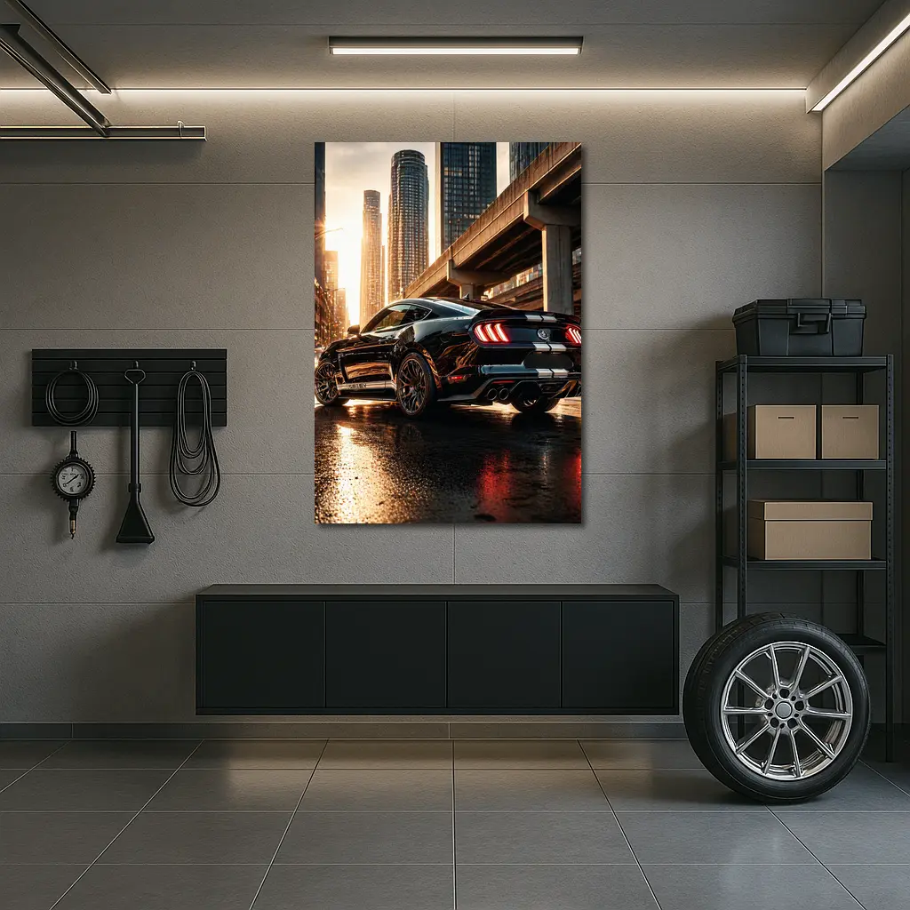 Ford Shelby GT500 Black City Sunset – Wall Art