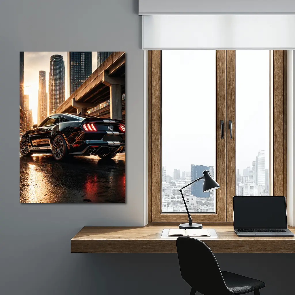 Ford Shelby GT500 Black City Sunset – Wall Art