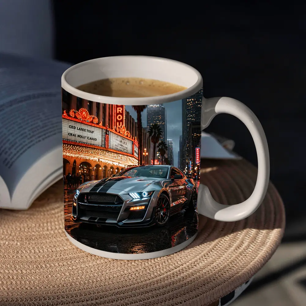 Ford Shelby GT500 Mustang Rainy Los Angeles Night – Mugs