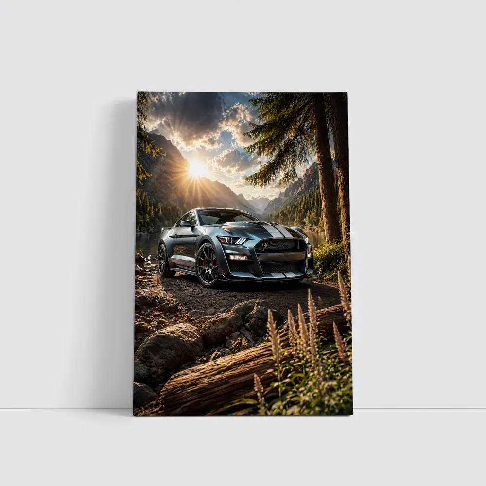 Ford Shelby GT500 Mustang Mountain Lake Setting – Wall Art