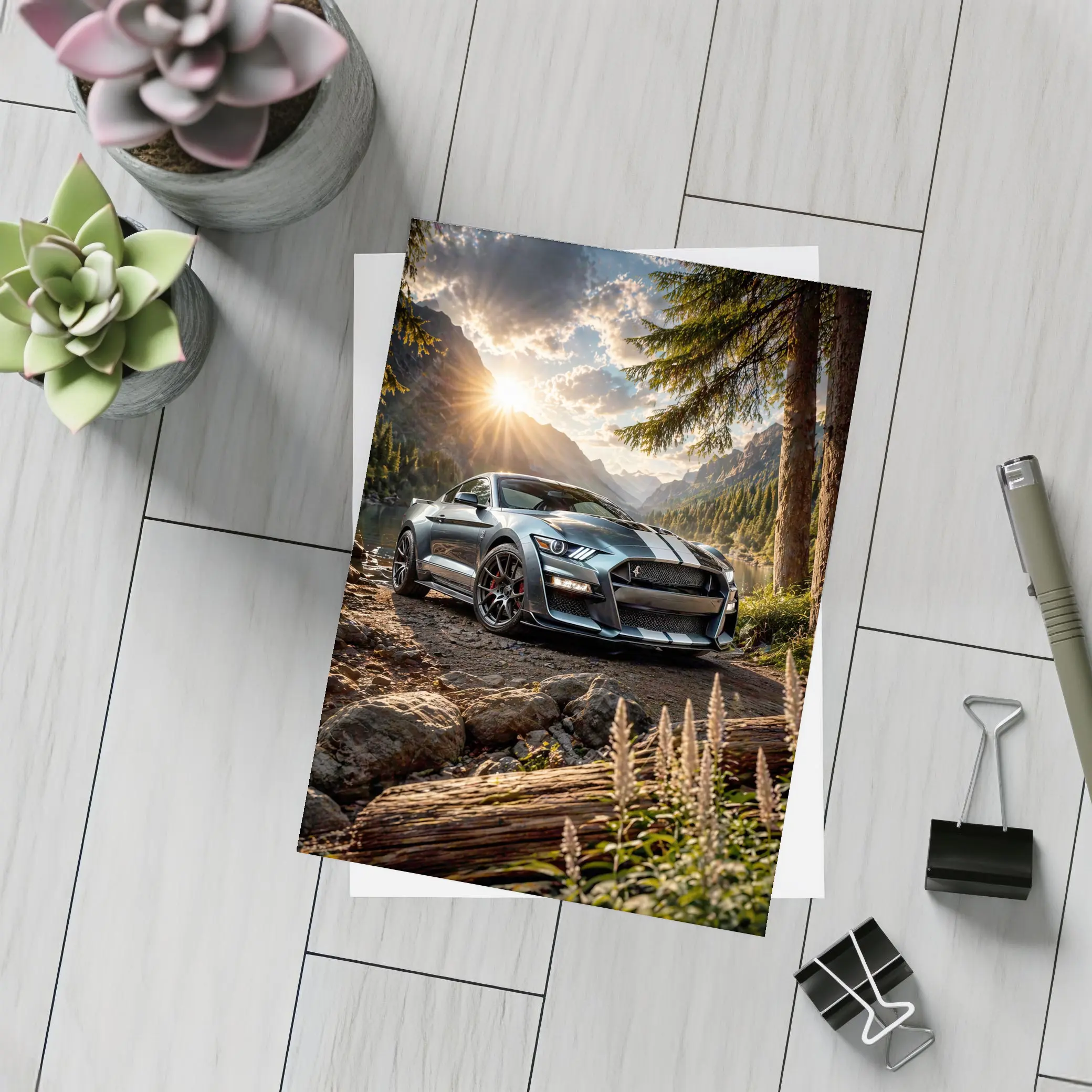 Ford Shelby GT500 Mustang Mountain Lake Setting – Postcards