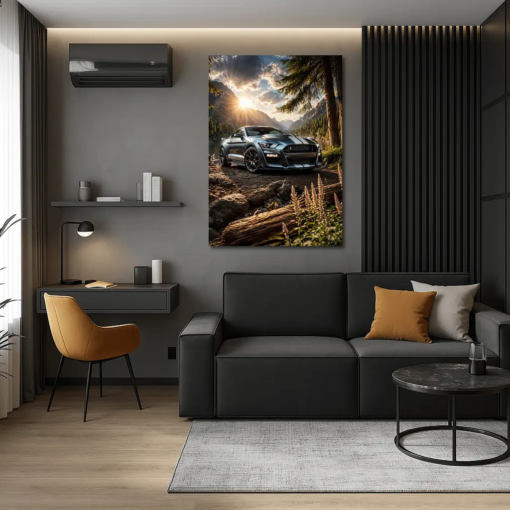 Ford Shelby GT500 Mustang Mountain Lake Setting – Wall Art