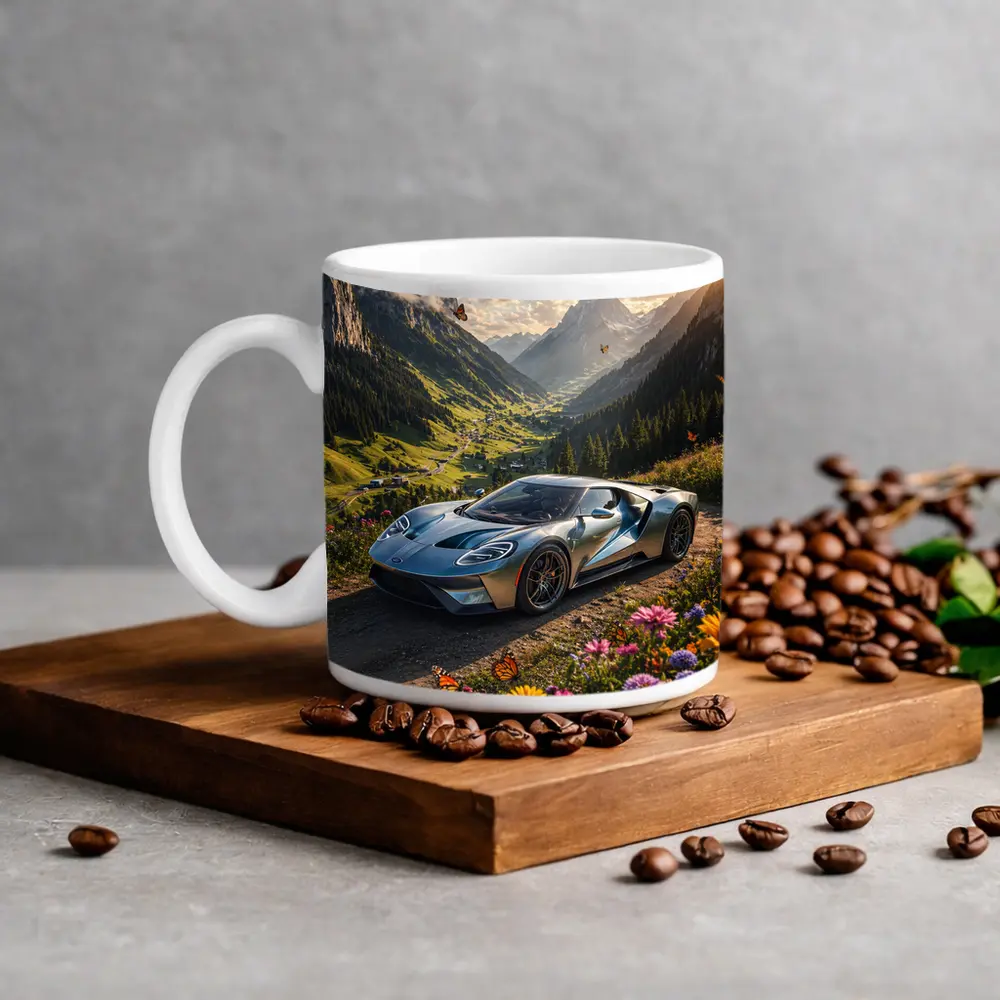 Ford GT Supercar Alpine Valley Wildflowers – Mugs