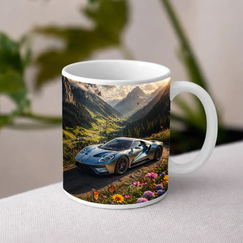 Ford GT Supercar Alpine Valley Wildflowers – Mugs