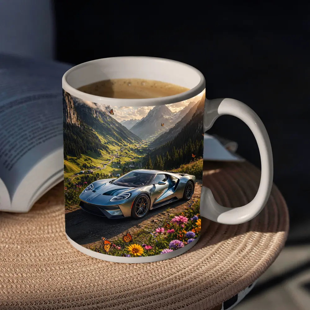 Ford GT Supercar Alpine Valley Wildflowers – Mugs