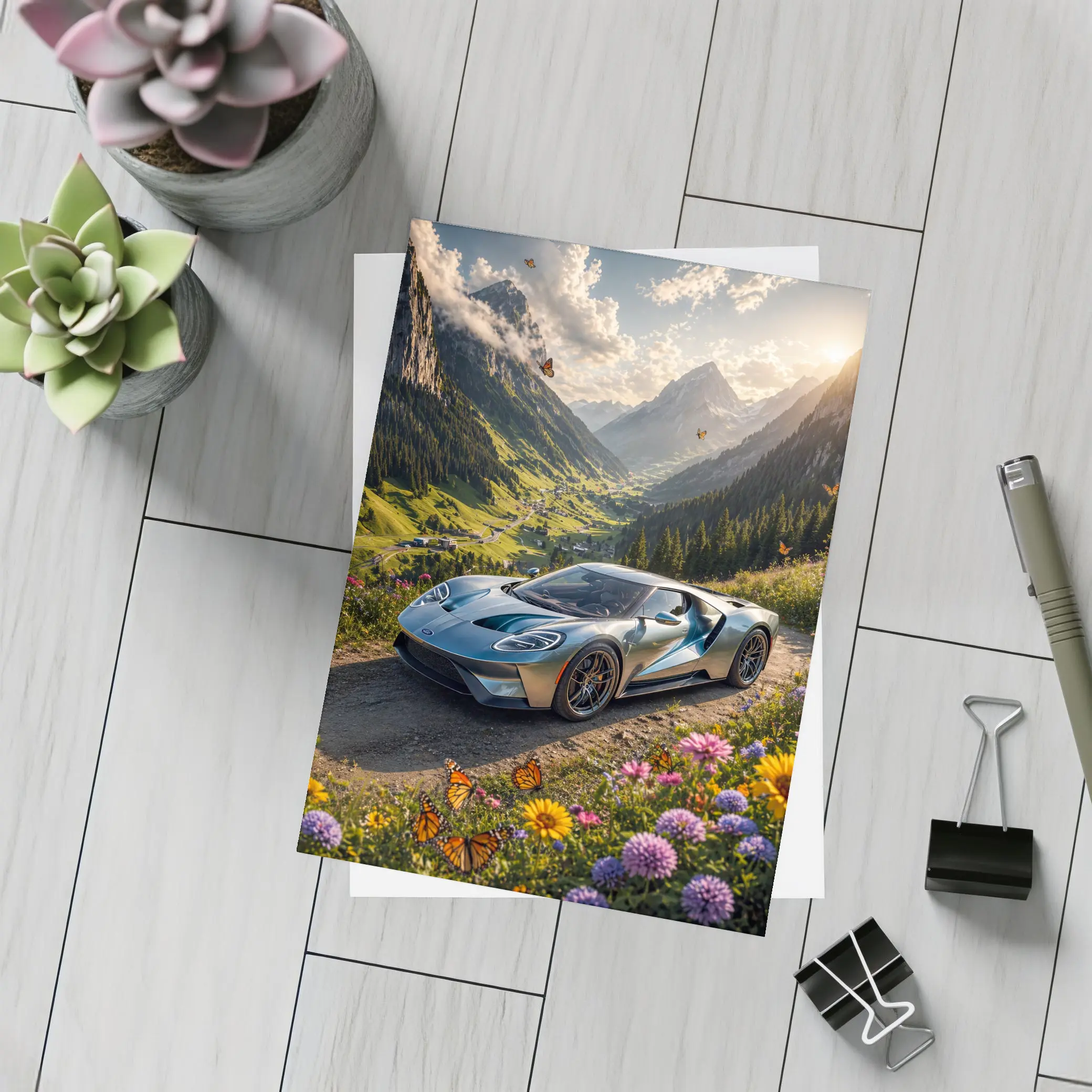 Ford GT Supercar Alpine Valley Wildflowers – Postcards