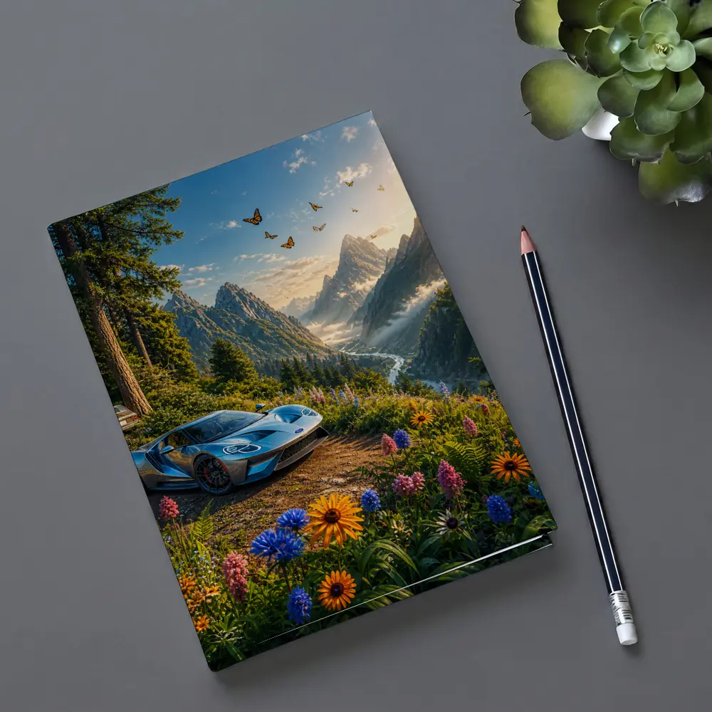 Ford GT Supercar Mountain Valley Wildflowers – Notebooks
