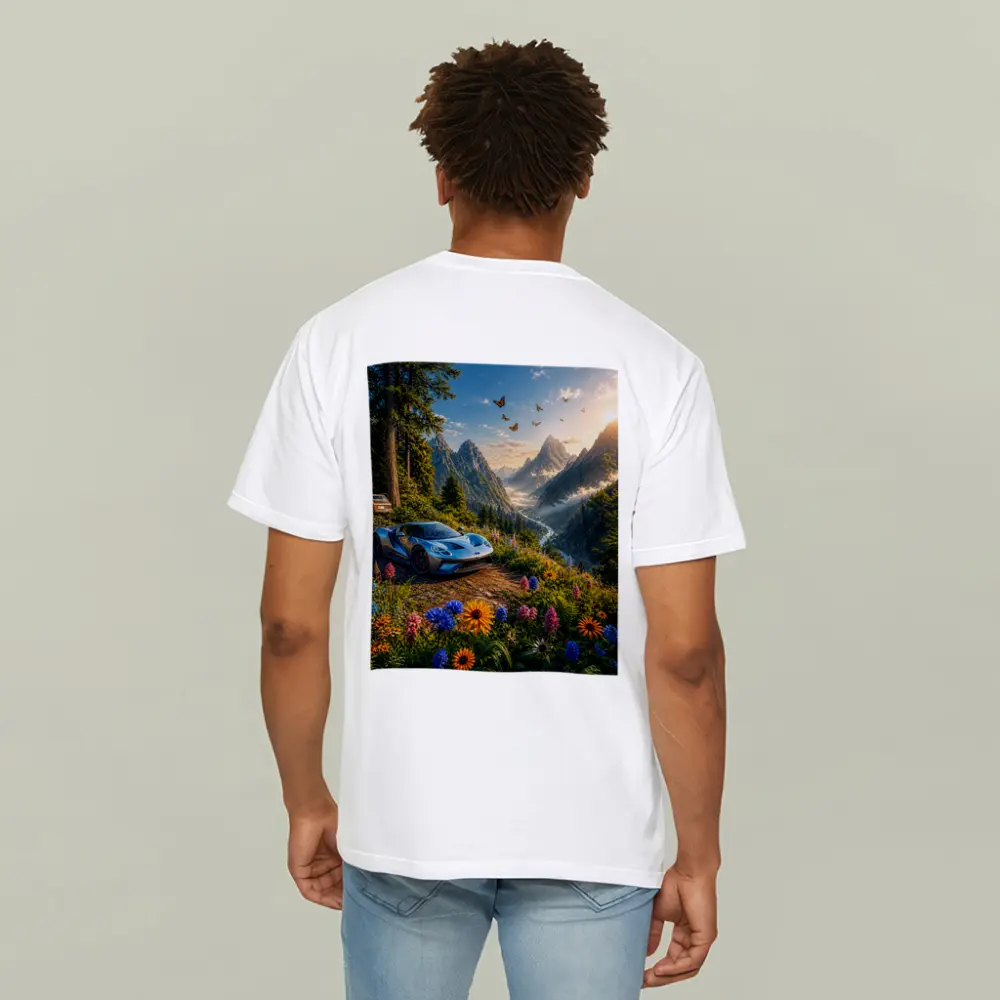 Ford GT Supercar Mountain Valley Wildflowers – T-Shirts