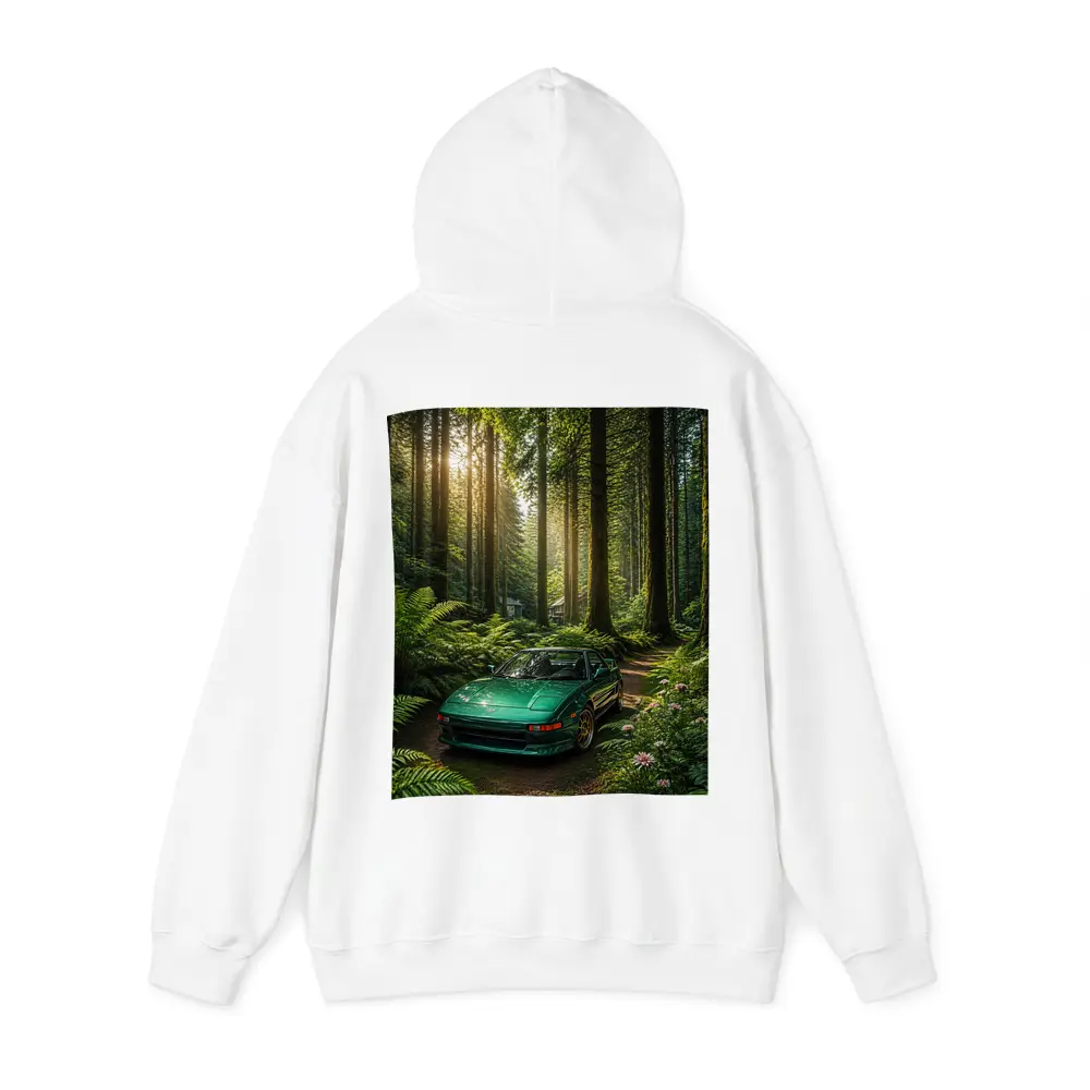Toyota MR2 Parked In Sunlit Forest – Hoodies
